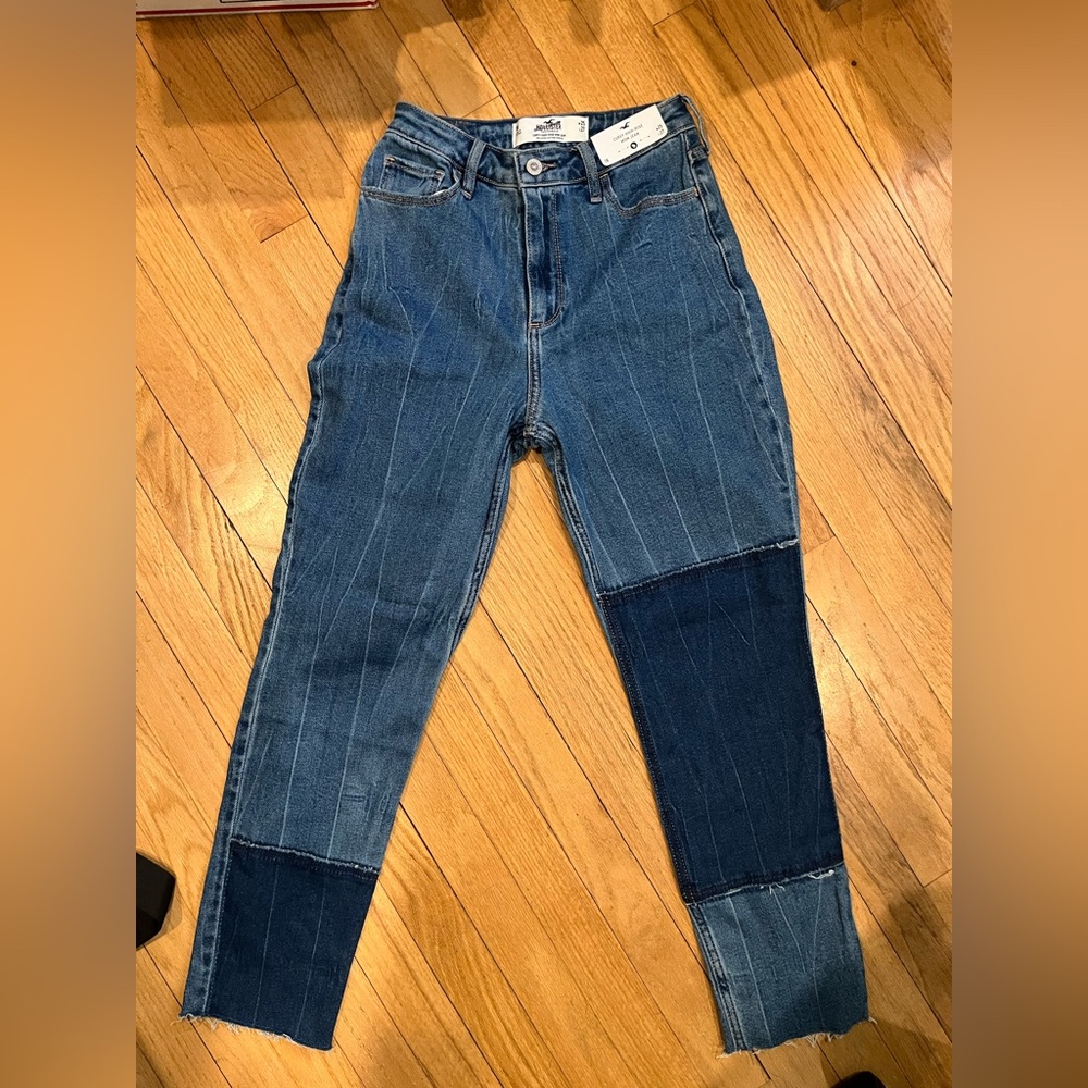 Hollister curvy‎ high rise patchwork jeans size 25 NWT